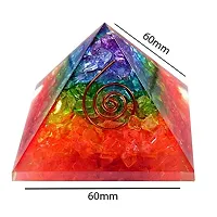 GEMTUB Handcrafted Natural 7 Chakra Stone Orgone Pyramid for Reiki Healing, Feng Shui, Vastu, Crystal Healing, Meditation, Vastu Correction, Reiki Grid and Aura Cleaning, (50-60mm)-thumb3