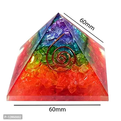 GEMTUB Handcrafted Natural 7 Chakra Stone Orgone Pyramid for Reiki Healing, Feng Shui, Vastu, Crystal Healing, Meditation, Vastu Correction, Reiki Grid and Aura Cleaning, (50-60mm)-thumb4