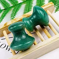 GEMTUB Natural Green Jade Gua Sha Stone Massage Tool Mushroom Shape for Microcirculation Boost Radiance of Complexion Anti-aging Beauty Therapy for Skin Removes Toxins Prevents Wrinkles. (Green Jade)-thumb1