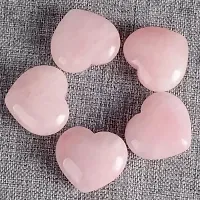 GEMTUB Rose Quartz Puffy Heart Shaped 80-100gm Natural Rose Quartz Heart Palm Stone Crystal Reiki Healing Love Stone Heart Shape Big Gemstone Showpiece Gift for Love (Rose Pink)-thumb4