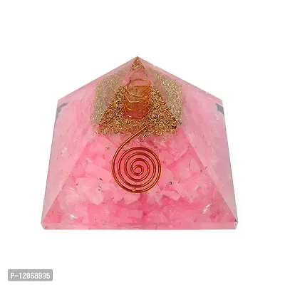 GEMTUB Handcrafted Natural Rose Quartz Orgone Pyramidd for Reiki Healing Love Vibes Crystal Healing, Meditation, Vastu Correction, Reiki Grid and Aura Cleaning, (50-60mm)