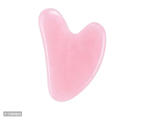 GEMTUB Pink Rose Quartz Gua Sha Stone Massage Tool Natural Healing stone for Facial Microcirculation Boost Radiance of Complexion Anti-aging Beauty Therapy for Skin Removes Toxins Prevents Wrinkles.