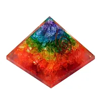 GEMTUB Handcrafted Natural 7 Chakra Stone Orgone Pyramid for Reiki Healing, Feng Shui, Vastu, Crystal Healing, Meditation, Vastu Correction, Reiki Grid and Aura Cleaning, (50-60mm)-thumb1