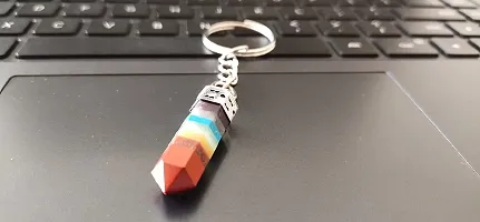 GEMTUB 7 chakra Pencil Keychain Handcrafted made with Natural seven Chakra Gemstone Each Stone has his own Healing Specialty for Women and Men-thumb3