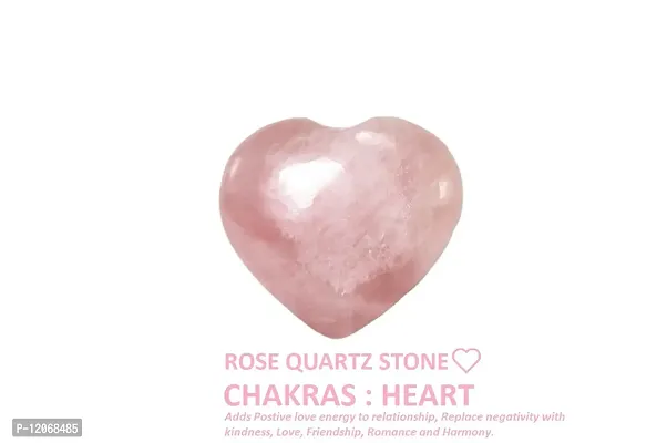 GEMTUB Rose Quartz Puffy Heart Shaped 80-100gm Natural Rose Quartz Heart Palm Stone Crystal Reiki Healing Love Stone Heart Shape Big Gemstone Showpiece Gift for Love (Rose Pink)-thumb2