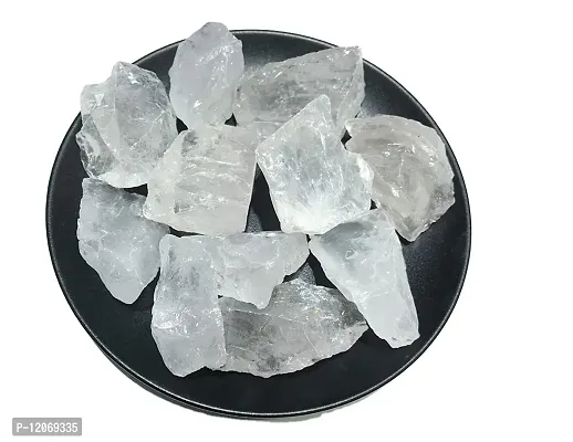 GEMTUB 250 Grams Natural Clear Quartz Raw Stone Natural Clear Quartz Rough Stones Chunk Rock Gemstone for Reiki Healing Meditation Vastu Correction & Home Decoration (250 Grams)-thumb3