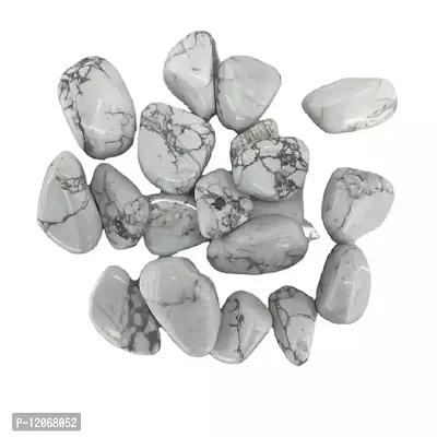 GEMTUB Natural Howlite Tumble Howlite Pebbles Stone for Reiki Healing Crystal Healing Home Decoration and Vastu Correction