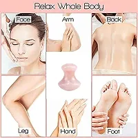 GEMTUB Natural Green Jade Gua Sha Stone Massage Tool Mushroom Shape for Microcirculation Boost Radiance of Complexion Anti-aging Beauty Therapy for Skin Removes Toxins Prevents Wrinkles. (Rose Quartz)-thumb2