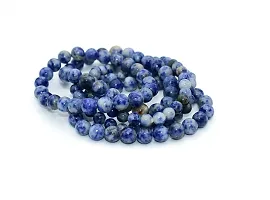 GEMTUB Certified Natural Sodalite Crystal Bracelet Round Beads 8 mm Stone Bracelet for Reiki Healing and Crystal Healing Stones Bracelet-thumb1