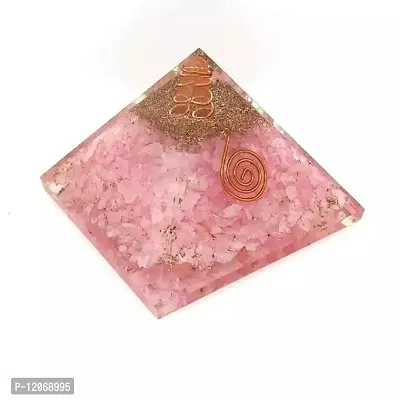 GEMTUB Handcrafted Natural Rose Quartz Orgone Pyramidd for Reiki Healing Love Vibes Crystal Healing, Meditation, Vastu Correction, Reiki Grid and Aura Cleaning, (50-60mm)-thumb2