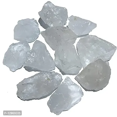 GEMTUB 250 Grams Natural Clear Quartz Raw Stone Natural Clear Quartz Rough Stones Chunk Rock Gemstone for Reiki Healing Meditation Vastu Correction & Home Decoration (250 Grams)