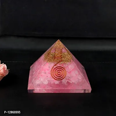 GEMTUB Handcrafted Natural Rose Quartz Orgone Pyramidd for Reiki Healing Love Vibes Crystal Healing, Meditation, Vastu Correction, Reiki Grid and Aura Cleaning, (50-60mm)-thumb5