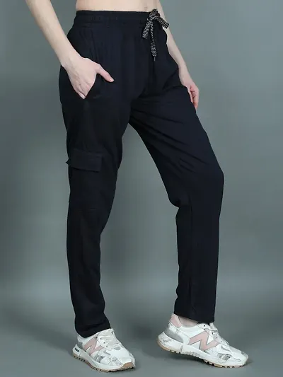 Female cargo style trackpants for casual wear, sleepwear, yoga and evening wear with zipper pocket