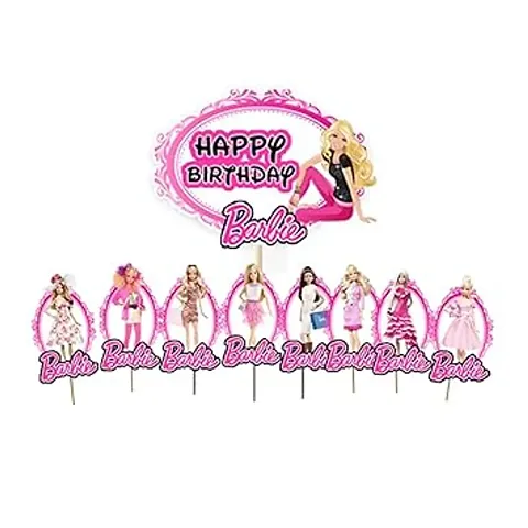 Suruchi Strokes Barbie theme birthday party decoration items for little princess baby girl (Cake Topper Set)