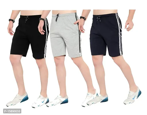 Moyzikh Men's Cotton Shorts Pack of 3-thumb0