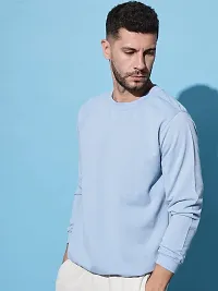 Moyzikh Men's Polyester Blend Round Neck Sweatshirt(Sweatshirts-SKY-S_Light Blue_S)-thumb2