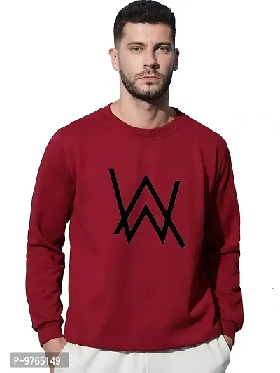 Moyzikh Men's Walkerger Print Polyester Blend Sweatshirt Maroon-thumb0