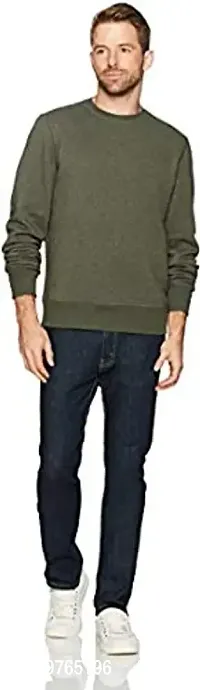 Moyzikh Men's Regular Fit Sweatshirt - Olive, XL