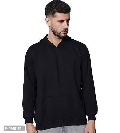 Moyzikh unisex-adult Cotton Blend Round Neck Sweatshirt(HUD-BLACK-L_Black_L)