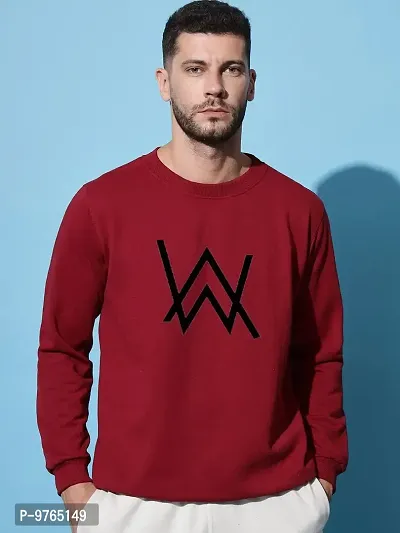 Moyzikh Men's Walkerger Print Polyester Blend Sweatshirt Maroon-thumb5