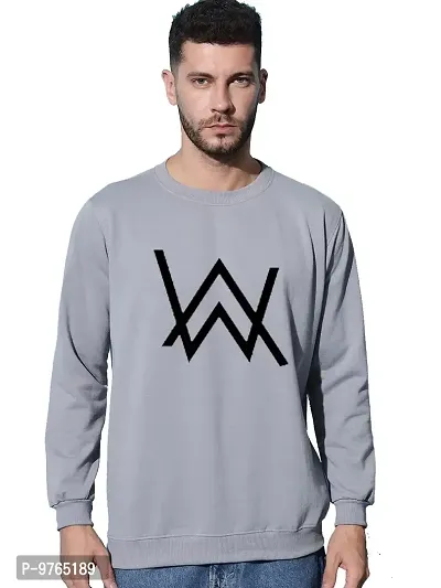 Moyzikh Men's Walkerger Print Polyester Blend Sweatshirt Grey