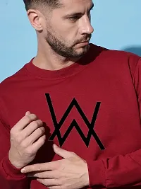 Moyzikh Men's Walkerger Print Polyester Blend Sweatshirt Maroon-thumb2