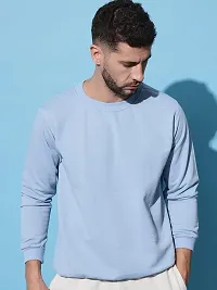 Moyzikh Men's Polyester Blend Round Neck Sweatshirt(Sweatshirts-SKY-S_Light Blue_S)-thumb1