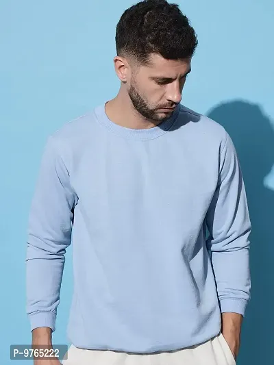 Moyzikh Men's Polyester Blend Round Neck Sweatshirt(Sweatshirts-SKY-S_Light Blue_S)-thumb2