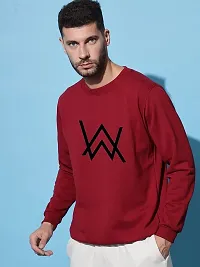 Moyzikh Men's Walkerger Print Polyester Blend Sweatshirt Maroon-thumb1