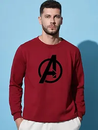 Moyzikh Men's Avenger Print Polyester Blend Sweatshirt Maroon-thumb3