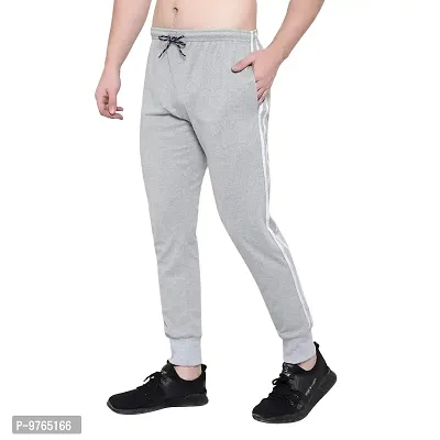 Moyzikh Men's Slim Fit Cotton Jogger Track Pant Grey-thumb3