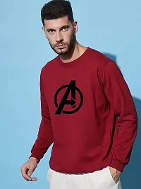 Moyzikh Men's Avenger Print Polyester Blend Sweatshirt Maroon-thumb1