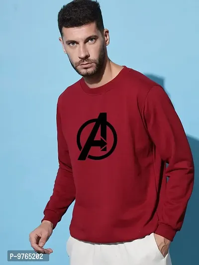 Moyzikh Men's Avenger Print Polyester Blend Sweatshirt Maroon-thumb2