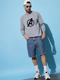 Moyzikh Men's Avenger Print Polyester Blend Sweatshirt Grey-thumb3