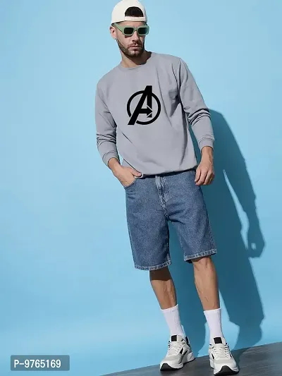 Moyzikh Men's Avenger Print Polyester Blend Sweatshirt Grey-thumb4