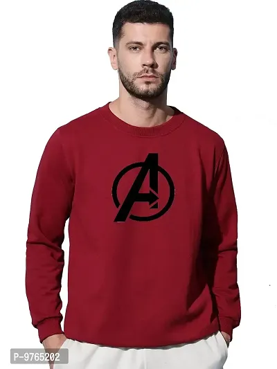 Moyzikh Men's Avenger Print Polyester Blend Sweatshirt Maroon