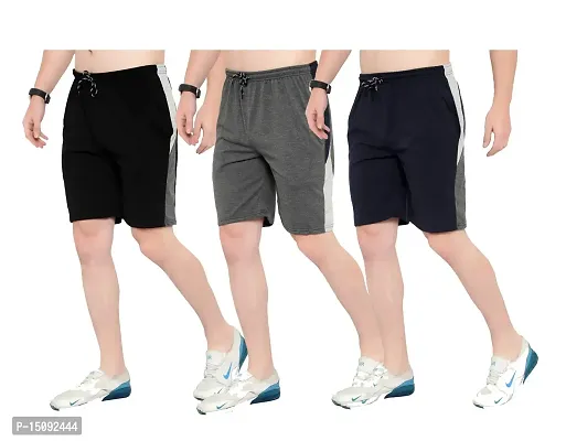 Moyzikh Men's Cotton Shorts Pack of 3 Combo