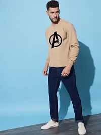 Moyzikh Men's Avenger Print Polyester Blend Sweatshirt Beige-thumb2