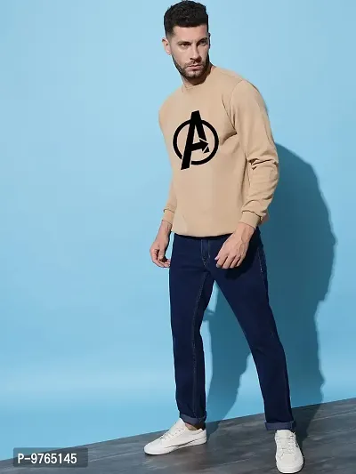 Moyzikh Men's Avenger Print Polyester Blend Sweatshirt Beige-thumb3