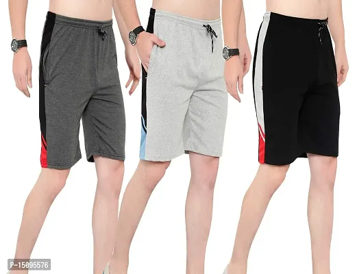 Moyzikh Men's Cotton Shorts Combo Pack of 3