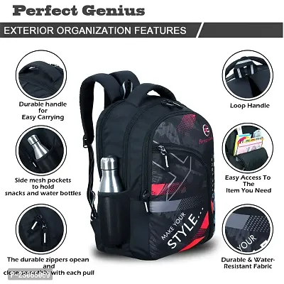 School bag For Men Women Boys Girls/Office School College Teens  Students Bag  Backpack(black)-thumb3