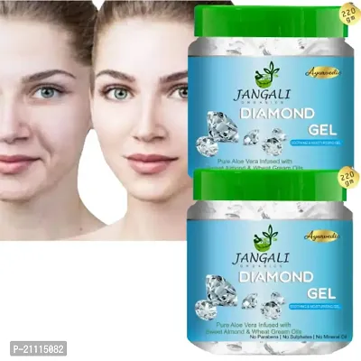 Pure Jangali Organics Aloe Vera Gel For Face, with Pure Aloe Vera  Vitamin E for Skin and Hair, 220g (Pack of 2) (JAN-DIAMOND GEL 220G-PACK 2-E)-thumb0