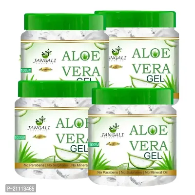 Pure Jangali Organics Pure Aloe Vera  Vitamin E Aloe Vera Gel for Classy Face Gel (JAN-WHITE-GEL-100G-4 PCS)