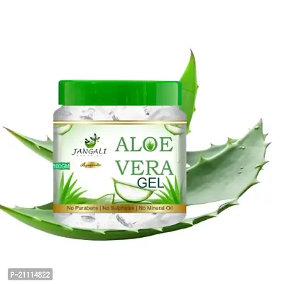 Pure Jangali Organics Aloevera Face Beauty Gel - 100gm (jang_white_aloevera gel 100gm,)