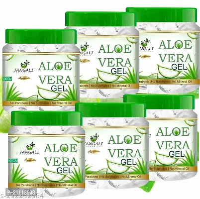 Pure Jangali Organics Pure Aloe Vera  Vitamin E Aloe Vera Gel for Everyday Face Gel (jangali white_aoevera gel_100gm- pack 6)-thumb2