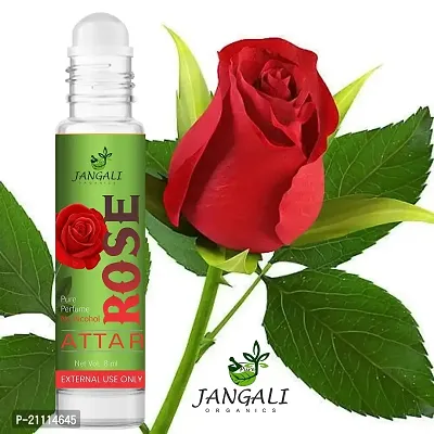 Pure Jangali Organics Natural Herbal Undiluted Floral Rose Attar Perfume for Unisex, 10ml, jangal0=rose attar -10ml pack 2-thumb0