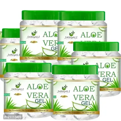 Pure Jangali Organics Pure Aloe Vera  Vitamin E Aloe Vera Gel for Face Gel (JAN-WHITE-GEL-100G-D-PACK OF 6)
