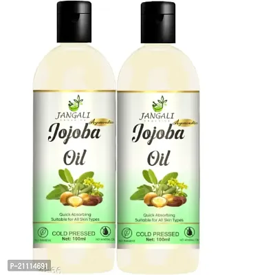 Pure Jangali Organics Pure Cold Pressed Natural Unrefined Jojoba Oil, 100 ml (Pack of 2) (ja-nbghde jojoba oil 100ml p[ack of 2)