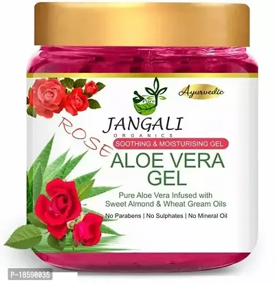Natural Pure Rose Aloe Vera Gel For Face And Hair Massage (220 Gm)-thumb0