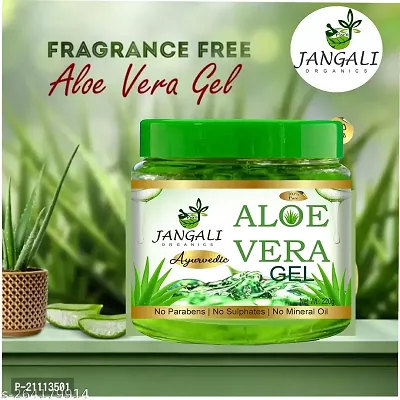 Pure Jangali Organics Pure Aloe Vera  Vitamin E Aloe Vera Gel for Classic Face Gel (face gel green aloe vera -j-o 220g)-thumb2